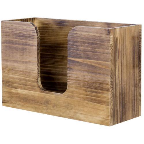 Rustic Burnt Solid Wood Wall Mounted Paper Towel Dispenser - MyGift