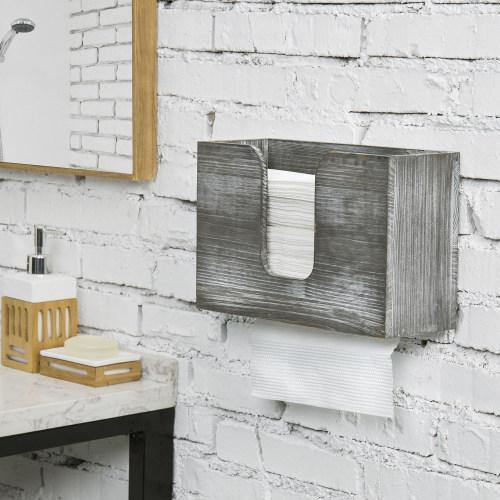 Rustic Gray Solid Wood Refillable Paper Towel Dispenser - MyGift