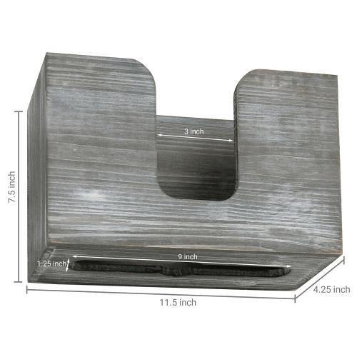 Rustic Gray Solid Wood Refillable Paper Towel Dispenser - MyGift