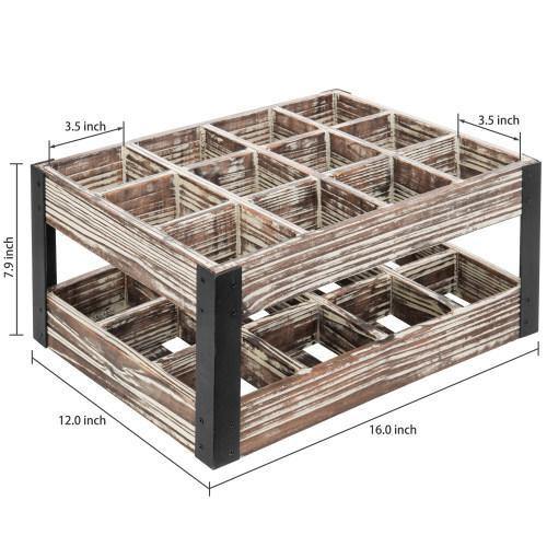 Rustic Metal & Wood Crate 12-Bottle Tabletop Wine Rack - MyGift