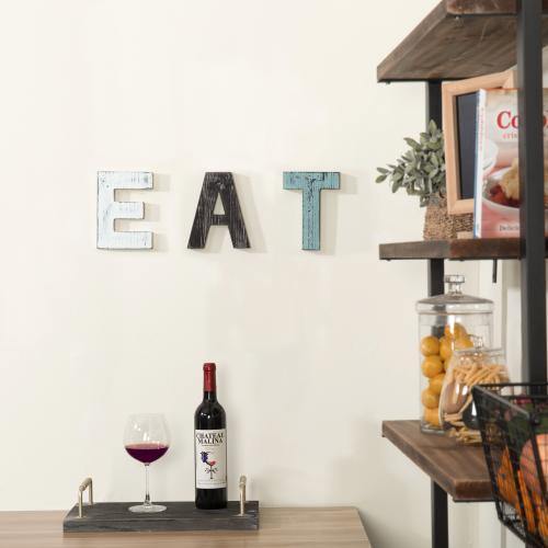 Rustic Multicolor Cutout Wooden EAT Letter Sign - MyGift