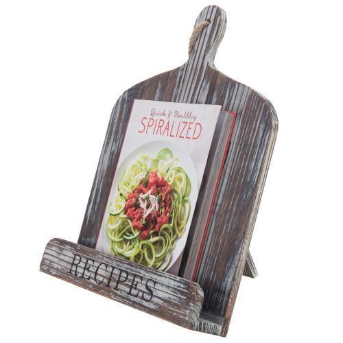 Rustic Torched Wood Cookbook Holder - MyGift