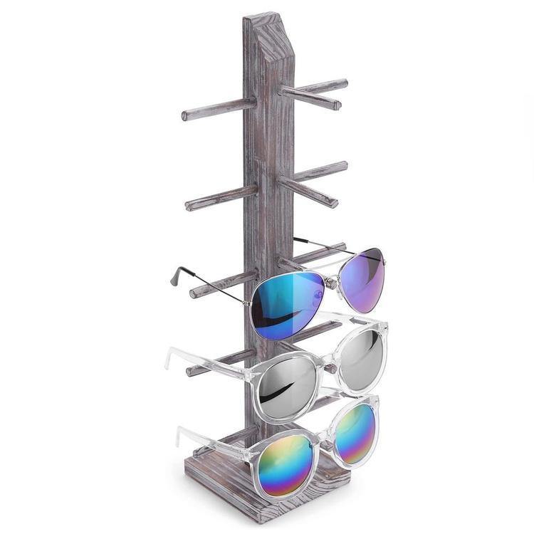Rustic Torched Wood Tabletop Sunglass Display Stand - MyGift