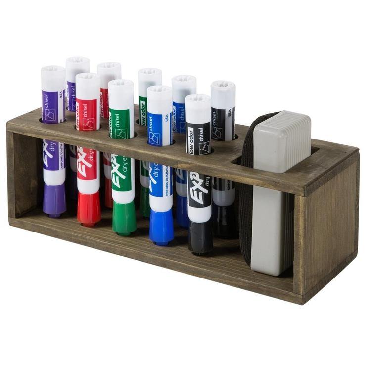 Rustic Wood Dry Erase Marker Holder - MyGift