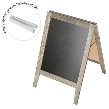 Rustic Wooden Freestanding A-Frame Double-Sided Chalkboard Sidewalk Sign - MyGift Enterprise LLC