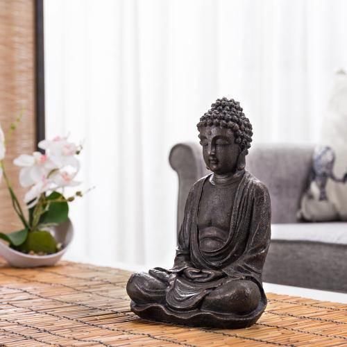 Seated Shakyamuni Resin Bronze Buddha Statue - MyGift