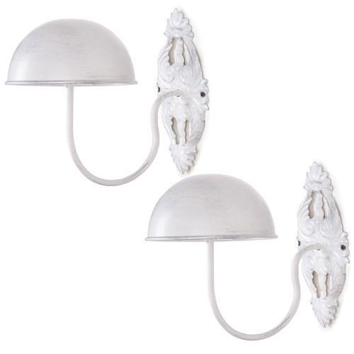 Wall-Mounted Vintage White Metal Hat & Wig Holders, Set of 2 - MyGift