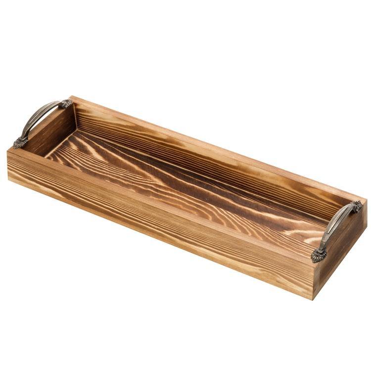 Slim Rustic Serving Tray with Antique Handles - MyGift