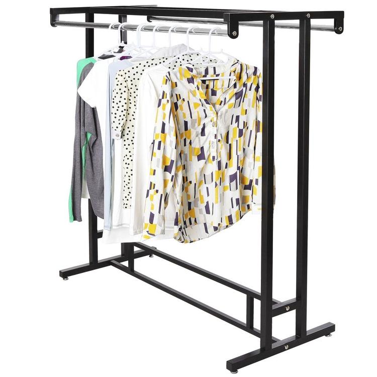 Stainless Steel Double Rod Hangrail Garment Floor Display Rack - MyGift Enterprise LLC