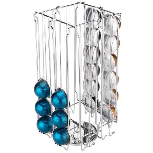 Stainless Steel Rotating Coffee Pod and Sleeve Organizer Rack - MyGift