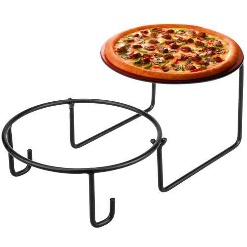 Tabletop Black Metal Wire Pizza Pie Holder Stand