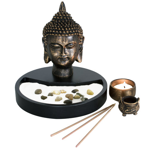 Zen Garden with Buddha Head Statue-MyGift