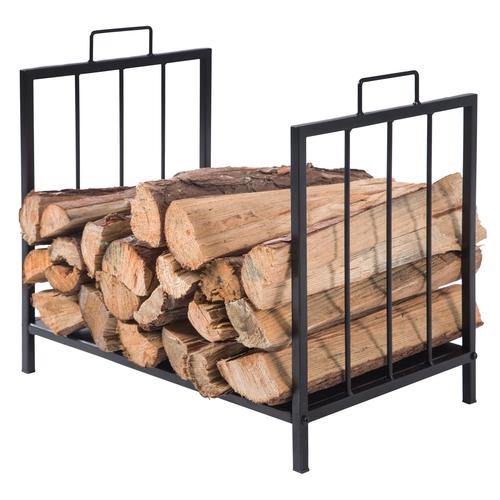 Black Metal Firewood Rack - MyGift