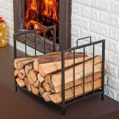 Black Metal Firewood Rack - MyGift