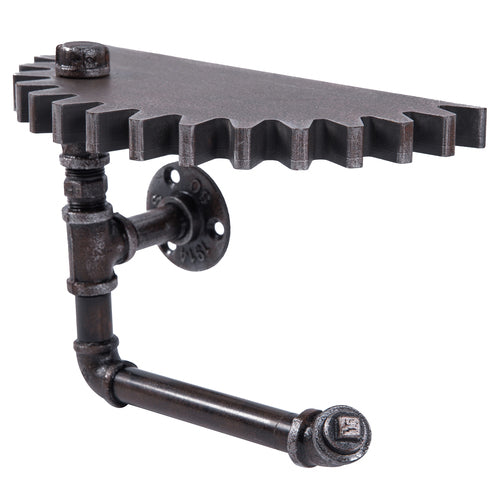 Steampunk inspired Floating Shelf w/ Gear Design