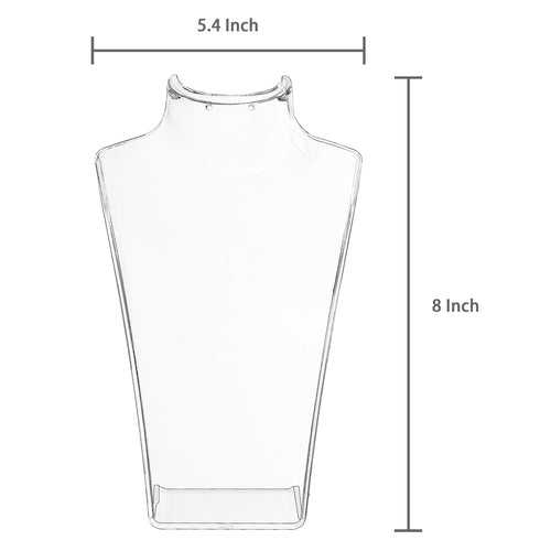 Clear Acrylic Jewelry Bust Stand, Set of 2-MyGift