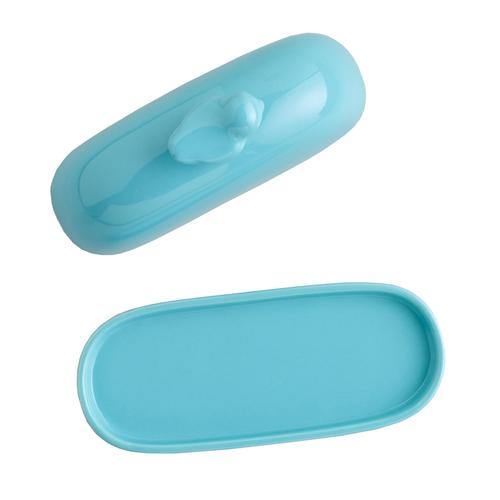 Turquoise Blue Bird Ceramic Butter Dish - MyGift