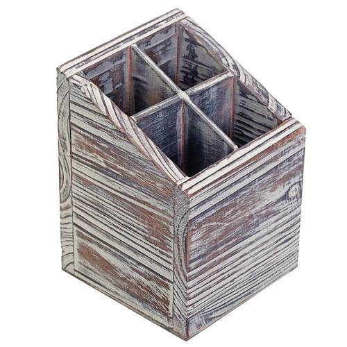 Rustic Torched Wood Pen Holder - MyGift