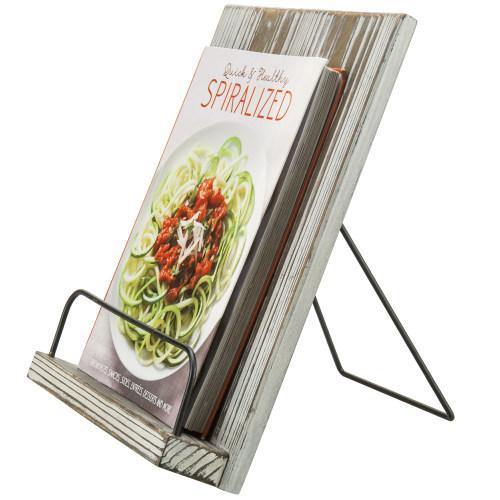 Torched Wood and Metal Cookbook Holder - MyGift