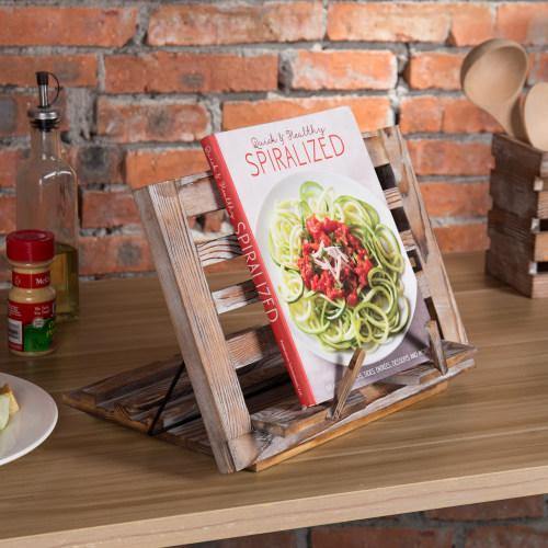 Torched Wood Cookbook & Tablet Stand - MyGift