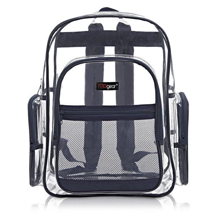 Transparent PVC Backpack with Navy Trim - MyGift