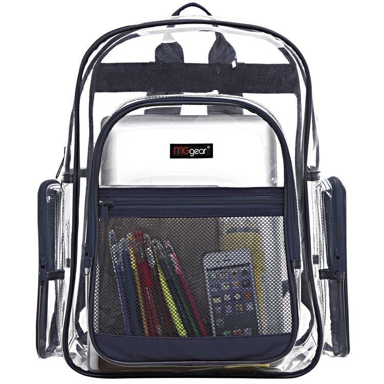 Transparent PVC Backpack with Navy Trim - MyGift