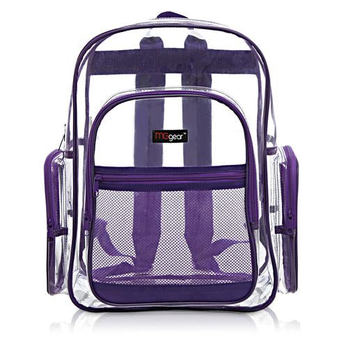 Transparent PVC Backpack with Purple Trim