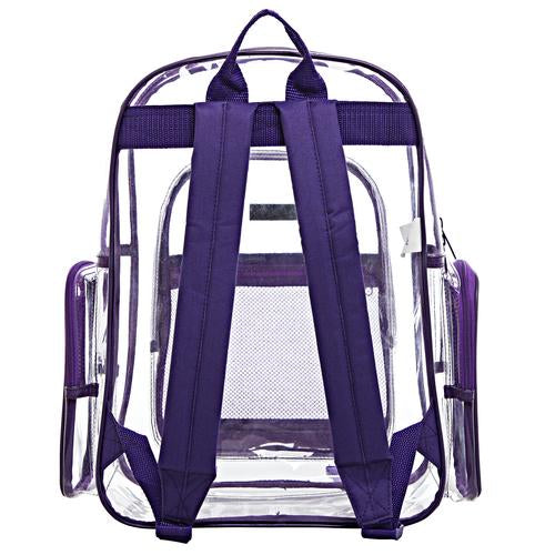 Transparent PVC Backpack with Purple Trim