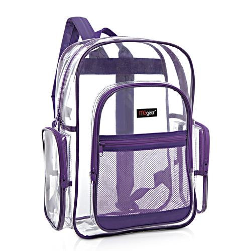 Transparent PVC Backpack with Purple Trim – MyGift