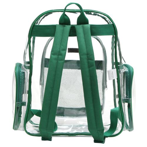 Transparent PVC School Bagpack with Green Trim