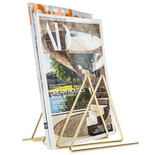 Triangular Brass Tone Wire Magazine/Mail/File Sorter - MyGift
