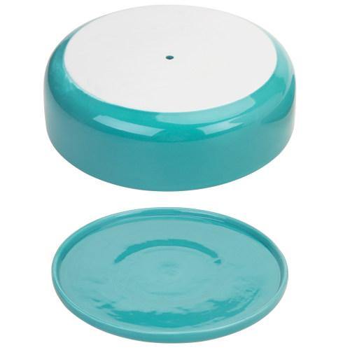 Turquoise Ceramic Succulent Planter with Removable Saucer - MyGift