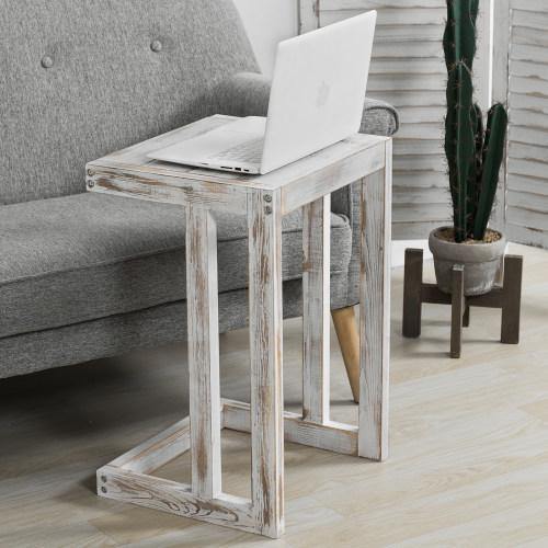 Under-The-Couch Shabby Chic Whitewashed Wood Side Table