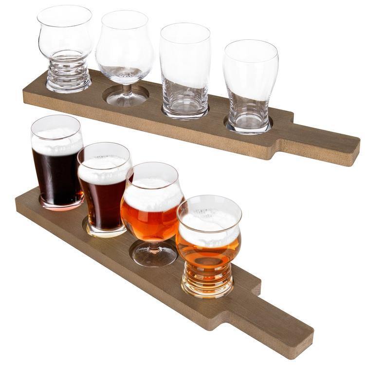 Variety Craft Beer Tasting Flight Set with Glasses, Set of 2
