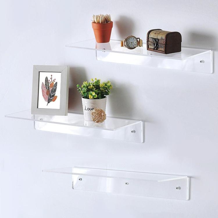 Wall Mounted Acrylic Shelf Racks Set of 3 MyGift