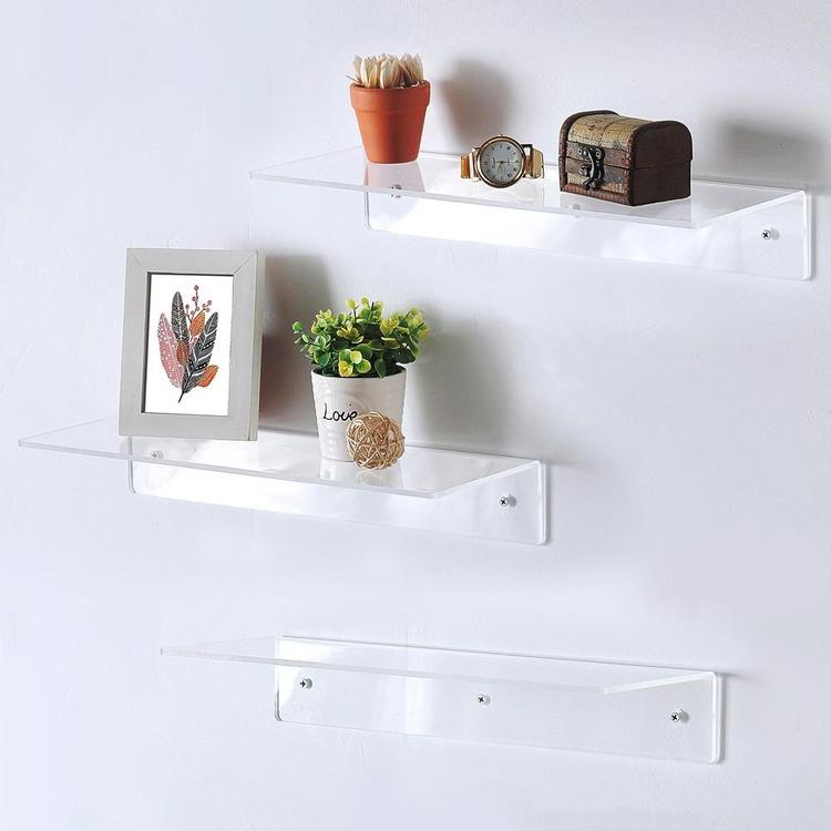 Wall Mounted Acrylic Shelf Racks, Set of 3 – MyGift