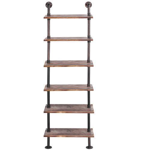 Wall Mounted Industrial Metal Pipe & Rustic Wood Display Shelf - MyGift