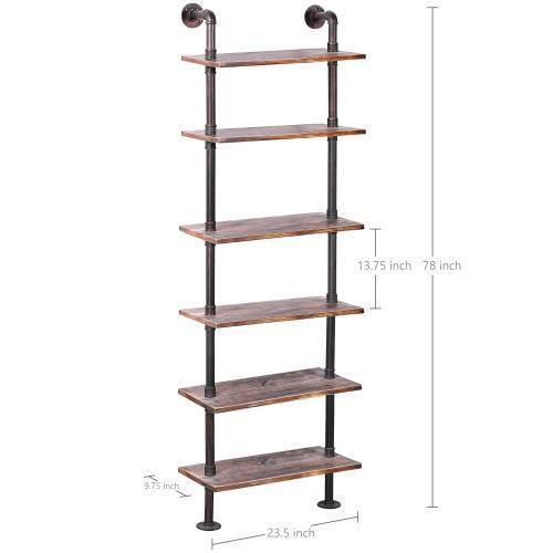 Wall Mounted Industrial Metal Pipe & Rustic Wood Display Shelf - MyGift