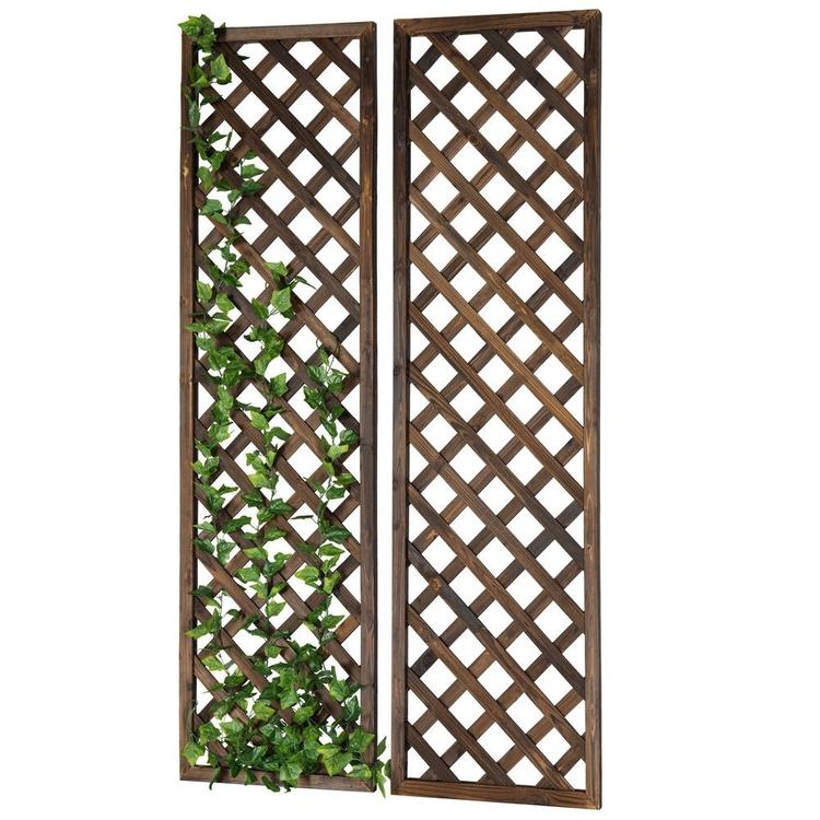 wooden trellis india Brown Wood Garden Trellis, Set of 2