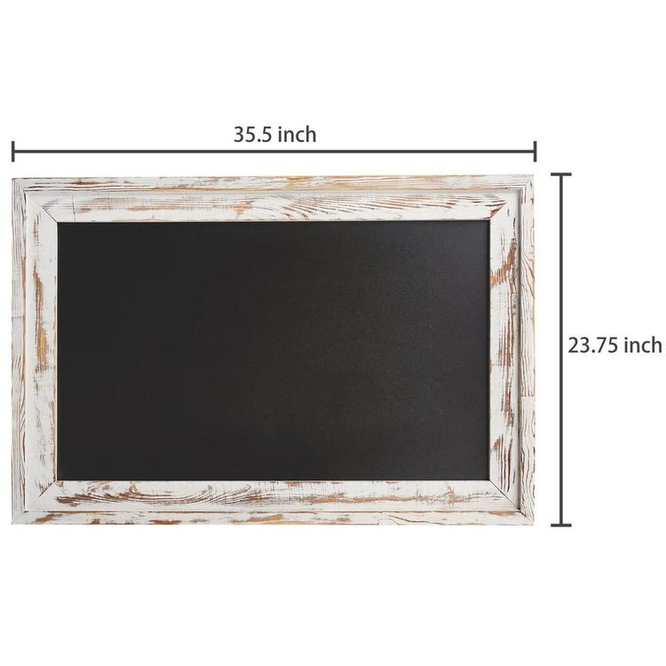 Shabby Chic Wall Mounted White Washed Wood Framed Chalkboard, White - MyGift Enterprise LLC