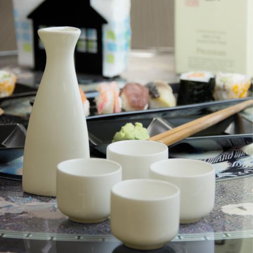 White Ceramic Sake Serving Set