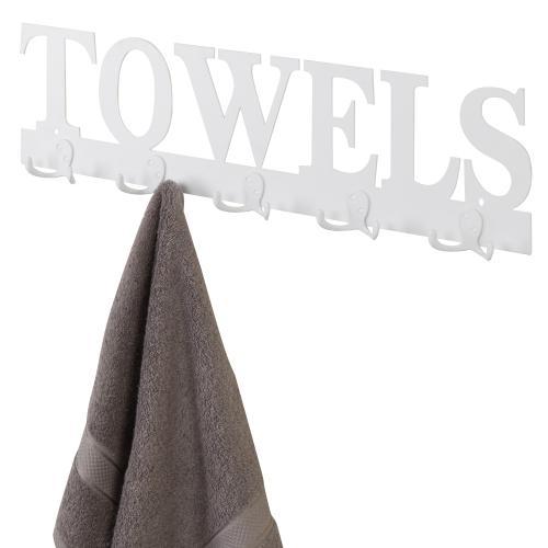 White Metal TOWELS Design Wall Mounted Towel Rack