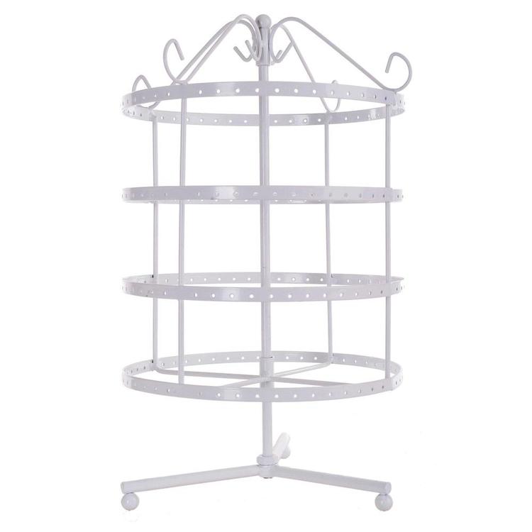 White Rotating Earring Display Stand