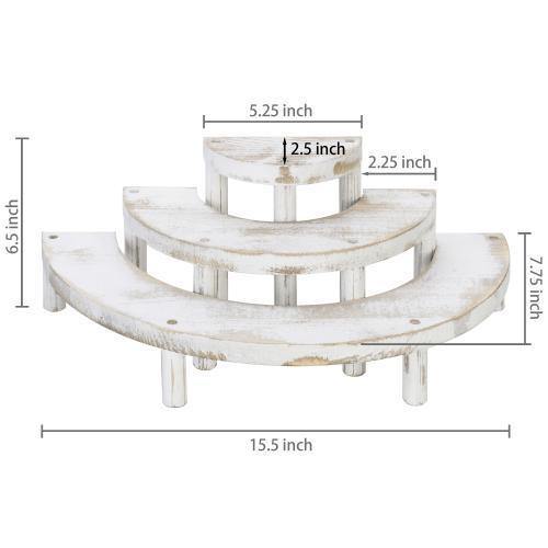 White Washed 3-Tier Retail Display Risers - MyGift