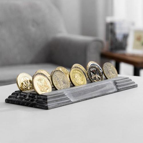 Challenge Military Coin Display Stand with Whitewashed Gray Wood
