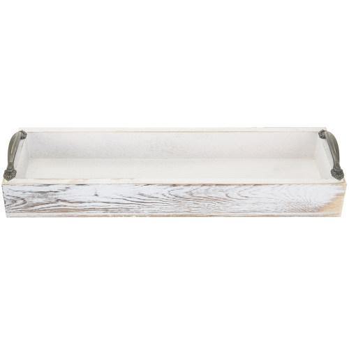 Whitewashed Rectangular Wood Serving Tray - MyGift