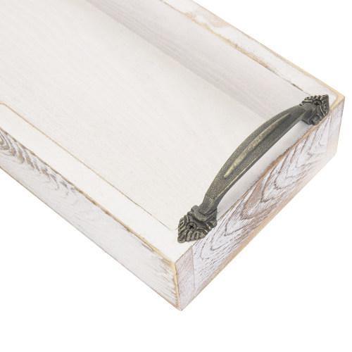 Whitewashed Rectangular Wood Serving Tray - MyGift