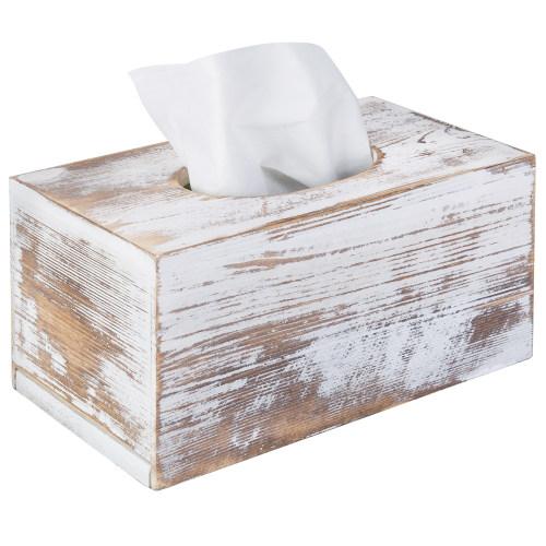 Whitewashed Tissue Box Cover, Rectangular