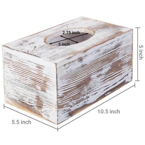 Whitewashed Tissue Box Cover, Rectangular