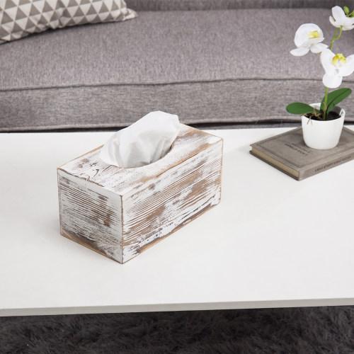 Rectangular tissue box clearance cover white